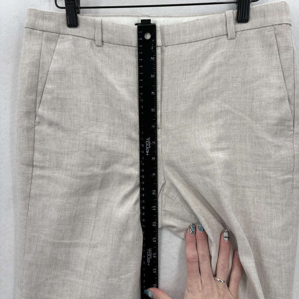 J Crew Kaya Linen Blend Dress Pants Womens 4 Beige Straight Lined Work Career - Picture 9 of 15